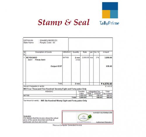 Stamp & Sign In Invoice